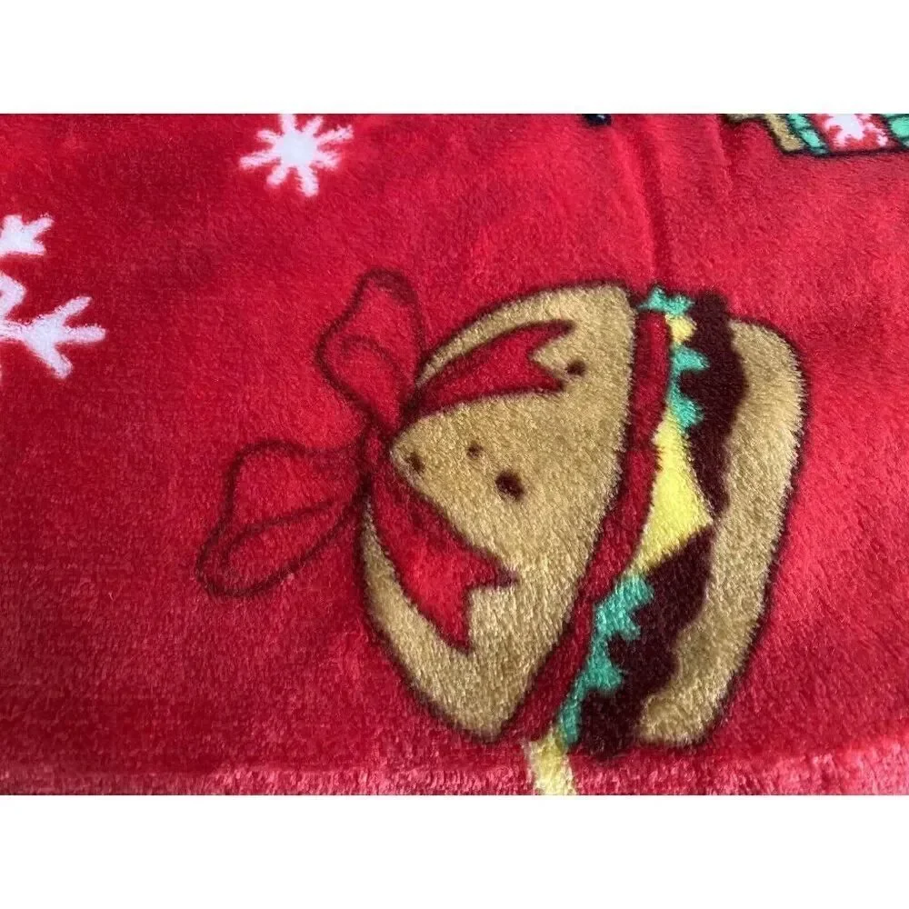 SpongeBob SquarePants In Santa Suit Christmas Blanket Throw Crabby Patty 50 X 70